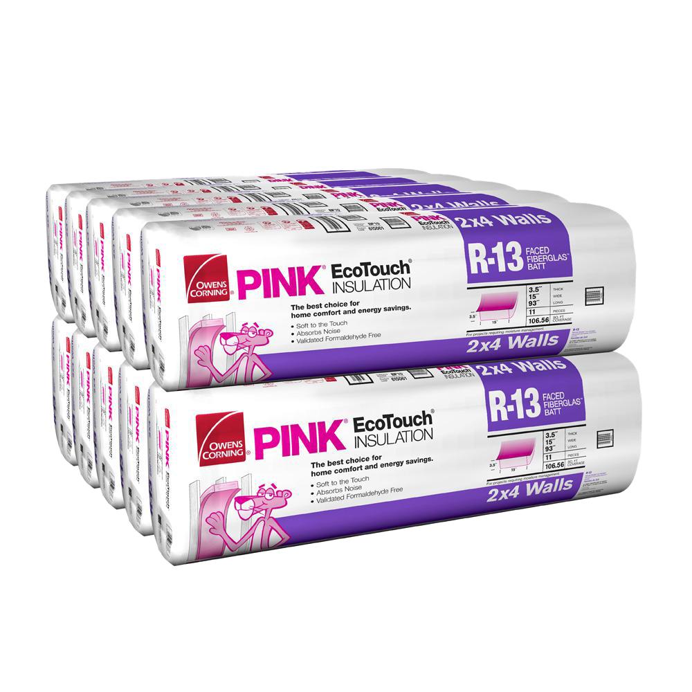 d461ff2a-f13e-4548-901c-e39ca47bb721_1000 Owens Corning PINK EcoTouch R-13 insulation rolls.
